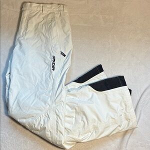Spyder Womens insulated White/black Snow Pants SZ 10